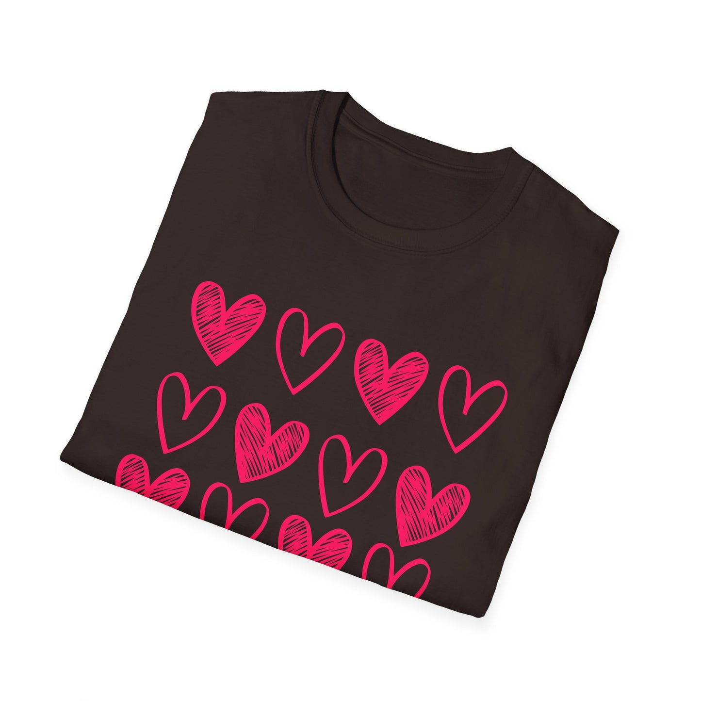 On Repeat, Play The Nice Moments - Monochrome Hearts Grid T-Shirt