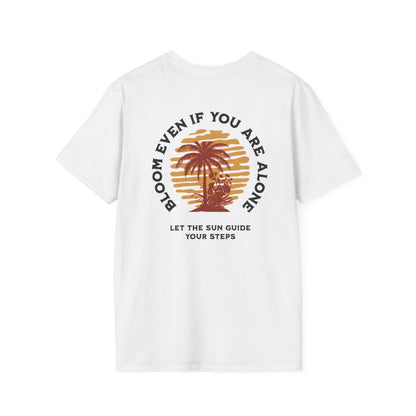 Bloom Even If You Are Alone – Vintage Palm Tree and Sunset T-Shirt