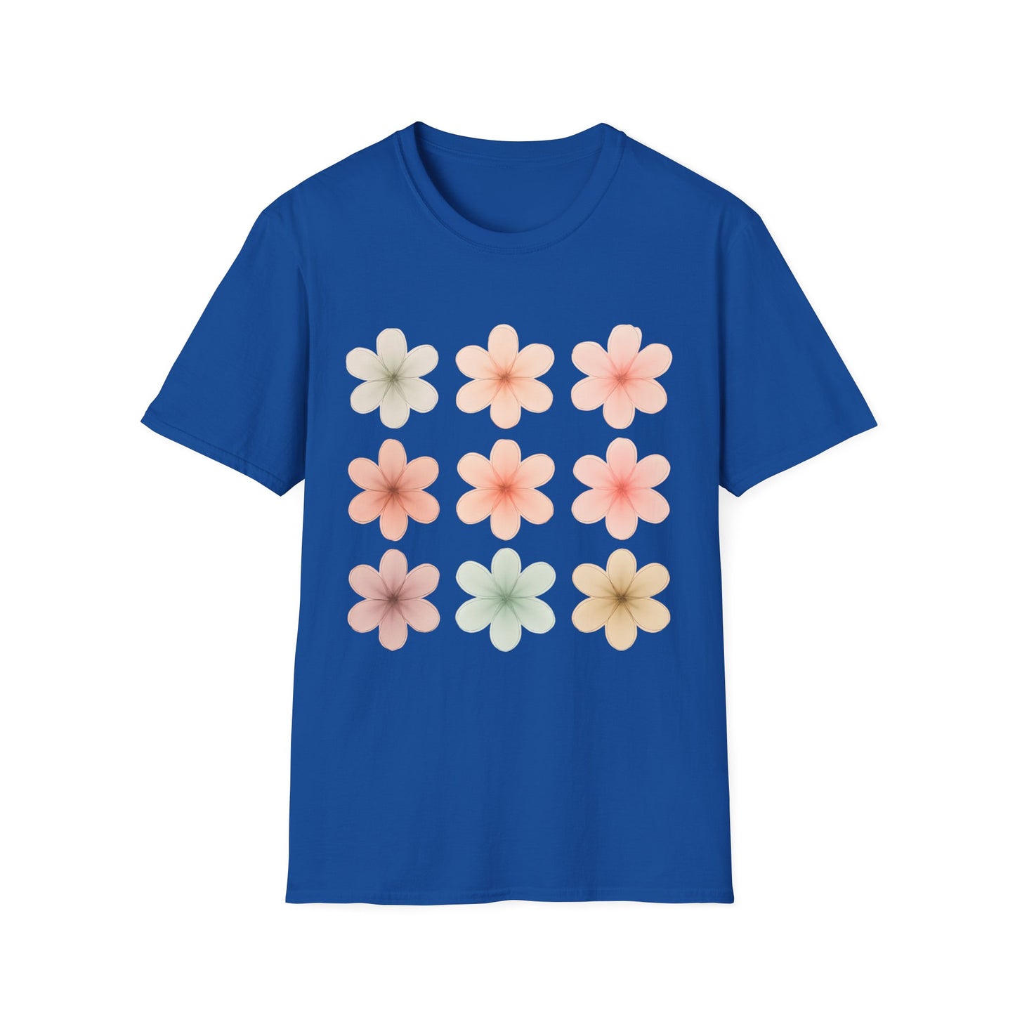Soft Pastel Flowers Grid T-Shirt