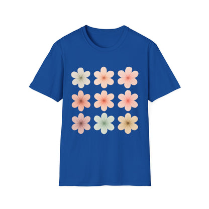 Soft Pastel Flowers Grid T-Shirt