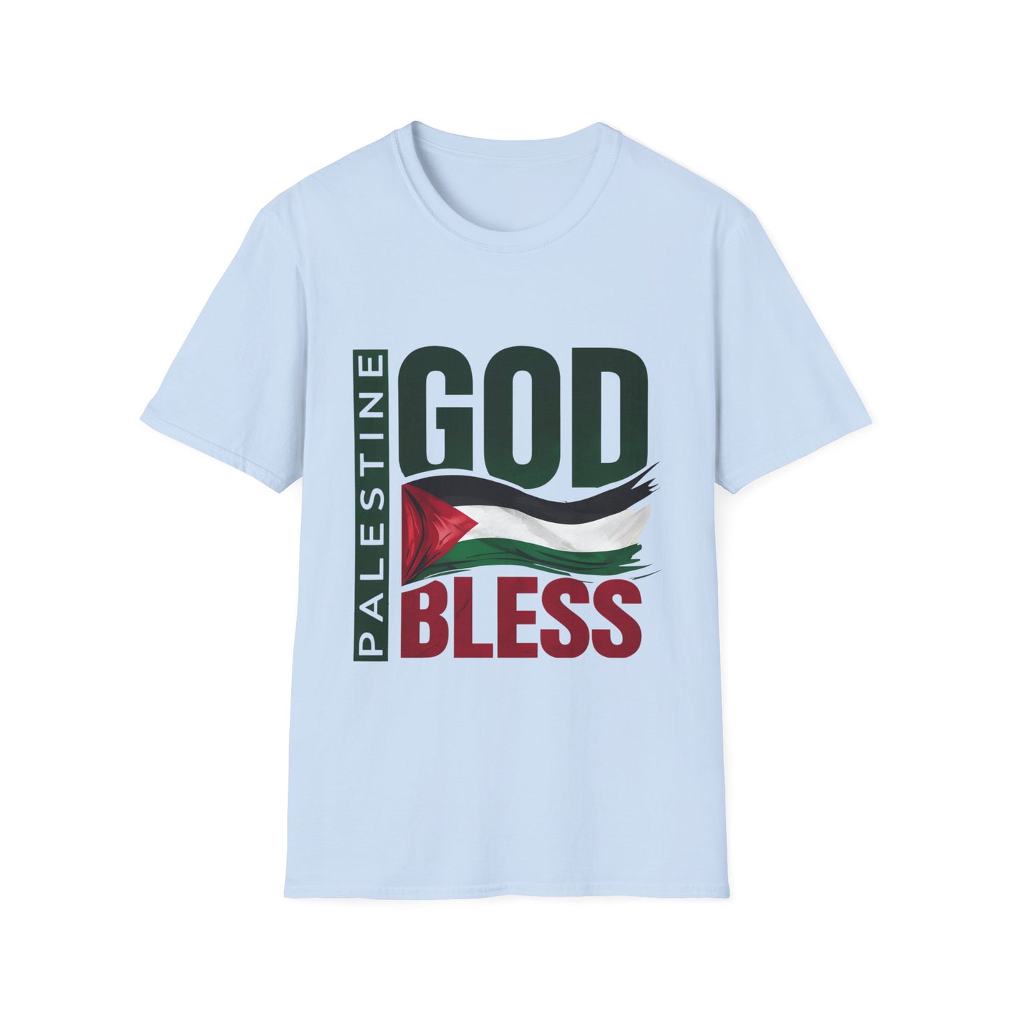 God Bless Palestine - Palestinian Distressed Flag
