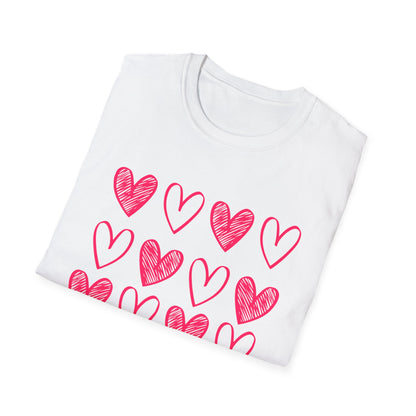 On Repeat, Play The Nice Moments - Monochrome Hearts Grid T-Shirt