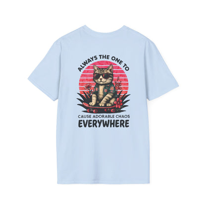 Vibrant Sunset Playful Cat on Skateboard Graphic T-Shirt  - Always The One To Cause Adorable Chaos Everywhere