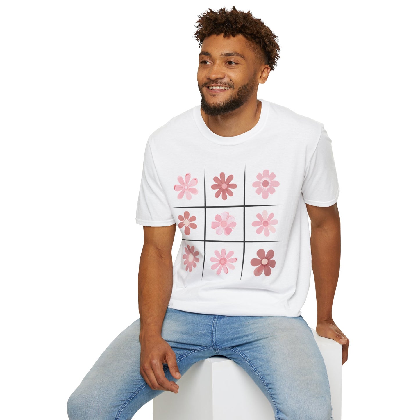 Watercolor Soft Colors Flowers Grid T-Shirt