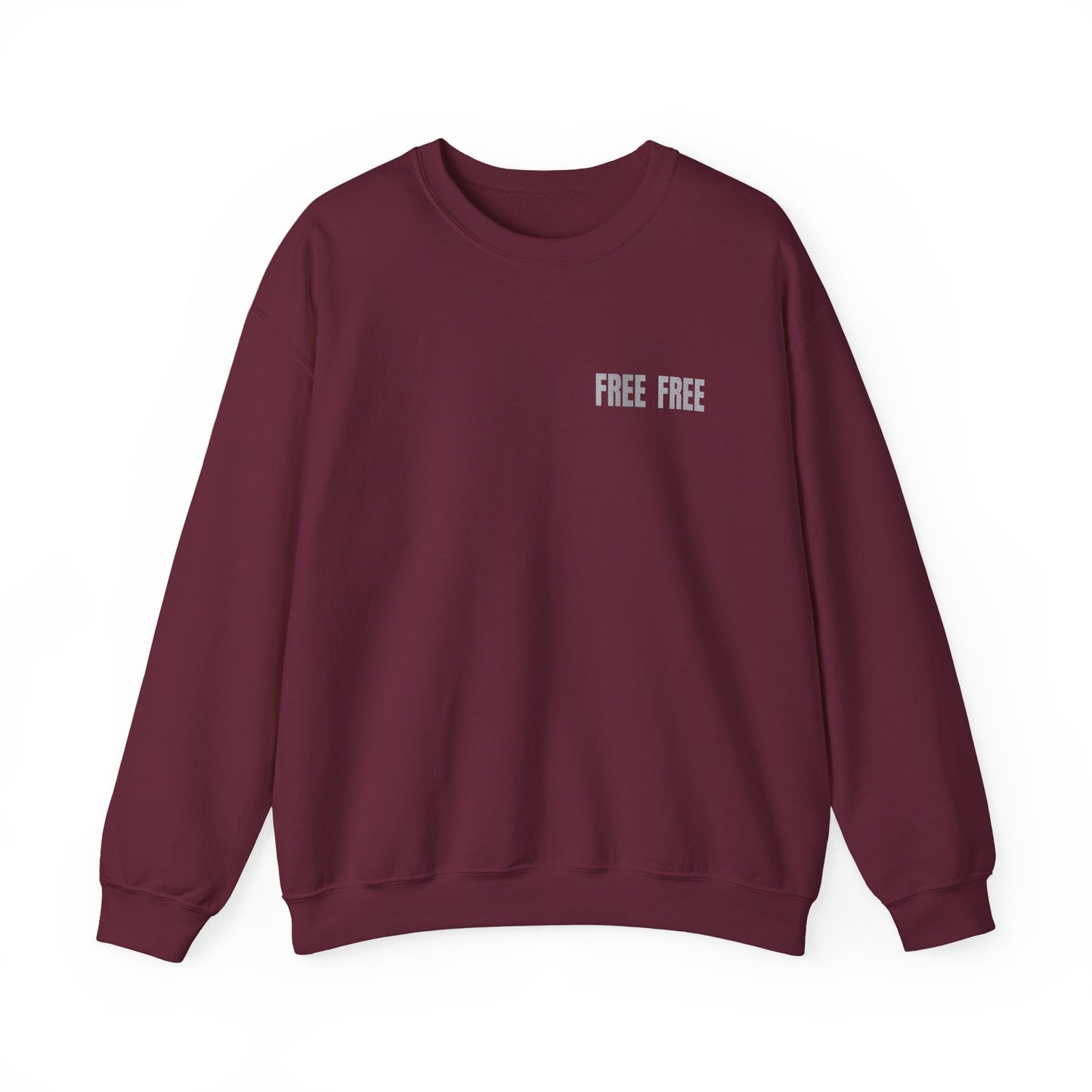 Free Free Free Palestine - Monochrome Metallic-like Style Typography  Front and Back Design Sweatshirt