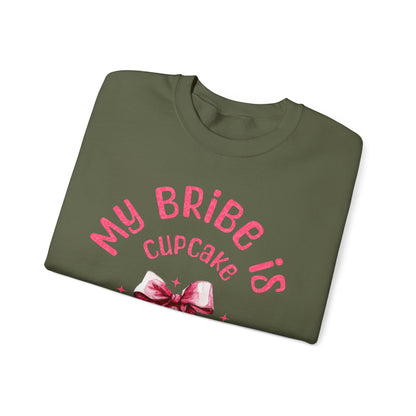 My Bribe Cupcake Makes and its working -  Watercolor Pink Cupcake Sweatshirt