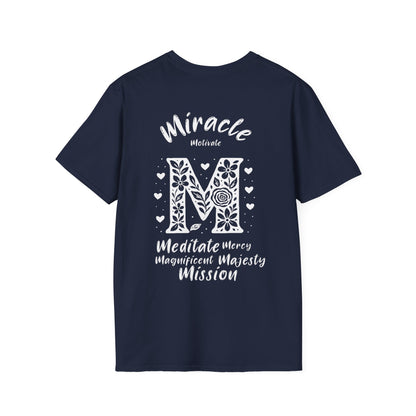 Letter M Flower T-Shirt - Letters Flowers Patterns Front And Back Design