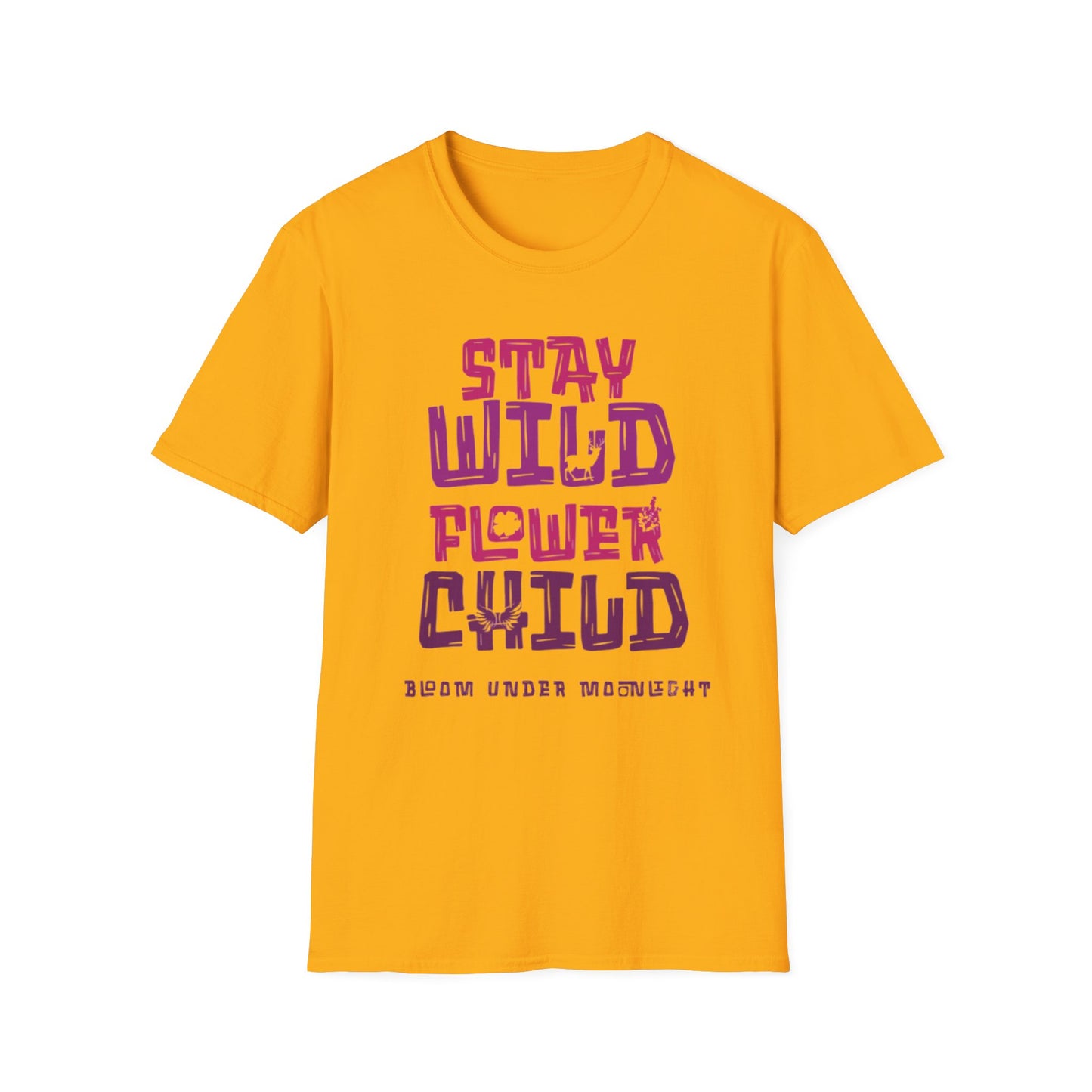 Stay Whild Flower Child T-Shirt –  Vibrant Typography Design