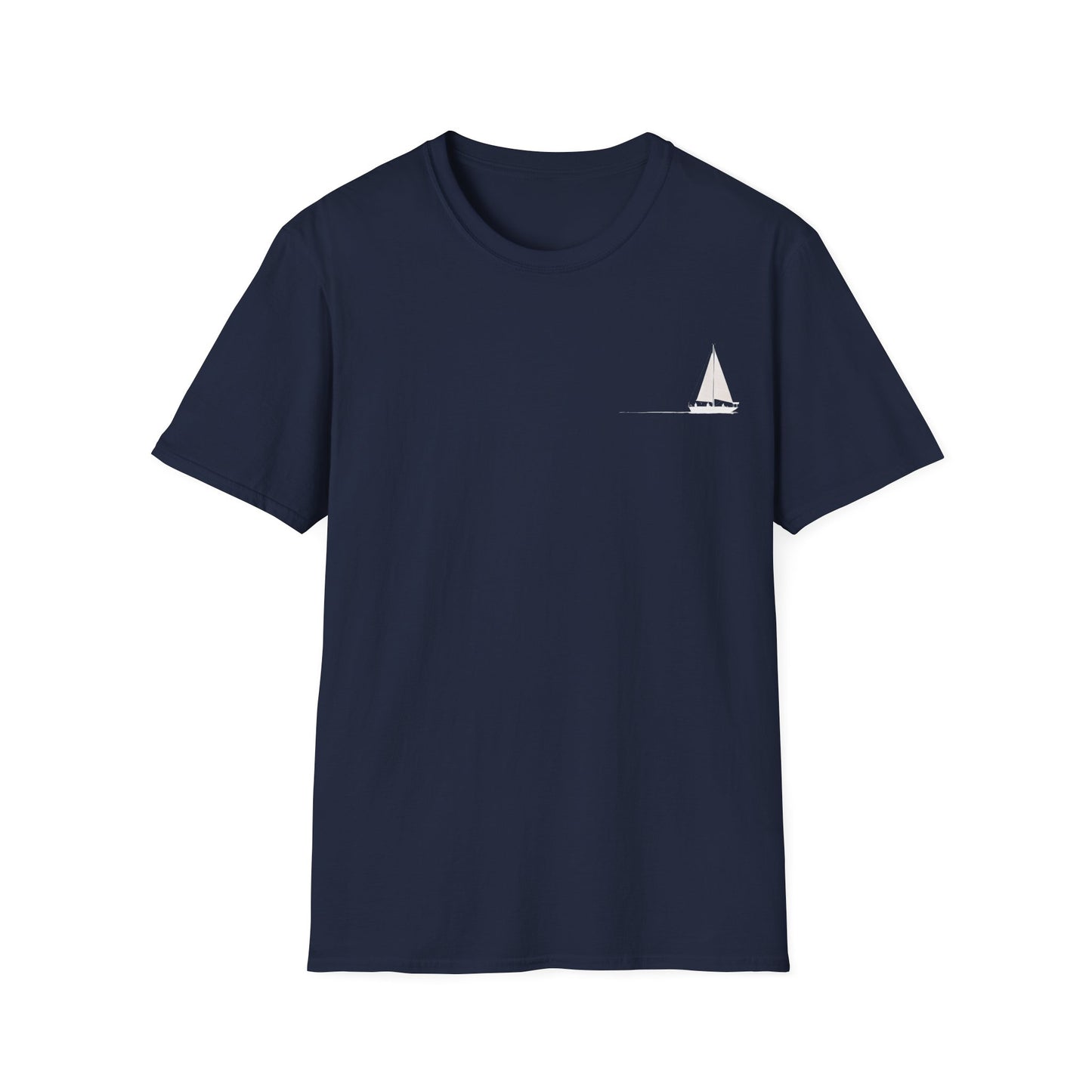 And The Journey Continues -  Minimalist Silhouette Sailboat T-Shirt