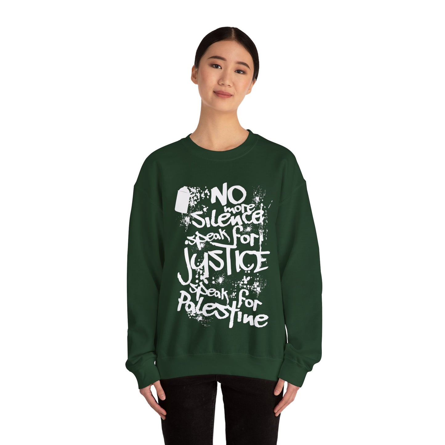 No more Silence, Speak for Injustice, Speak for Palestine - Monochrome Graffiti Sweatshirt