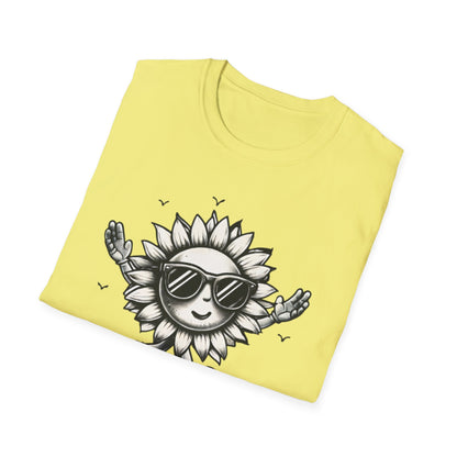 Photosyntheslay  - Playful Cartoon Sunflower with Sunglasses T-Shirt