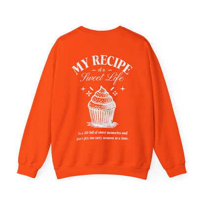 My Recipe of A Sweet Life - Monochrome Cupcake Front and Back Design Sweatshirt