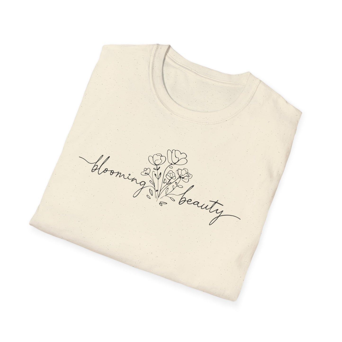 Blooming Beauty T-Shirt - Minimalistic Floral Hand Sketch Style Typography Design