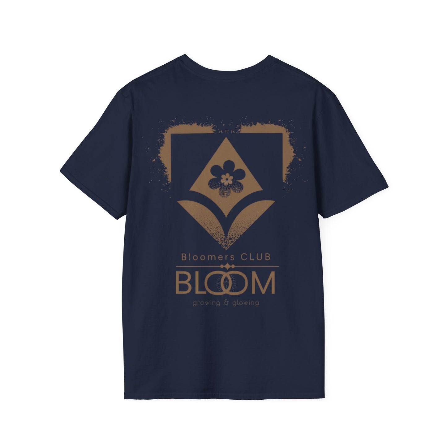 Blooming Club T-Shirt –  Typography Logo Style Floral Front And Back Design
