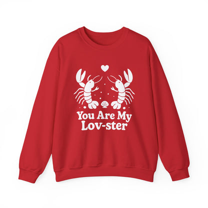 You Are My Lov-ster - White Retro Cartoon of a Couple Lobsters Sweatshirt