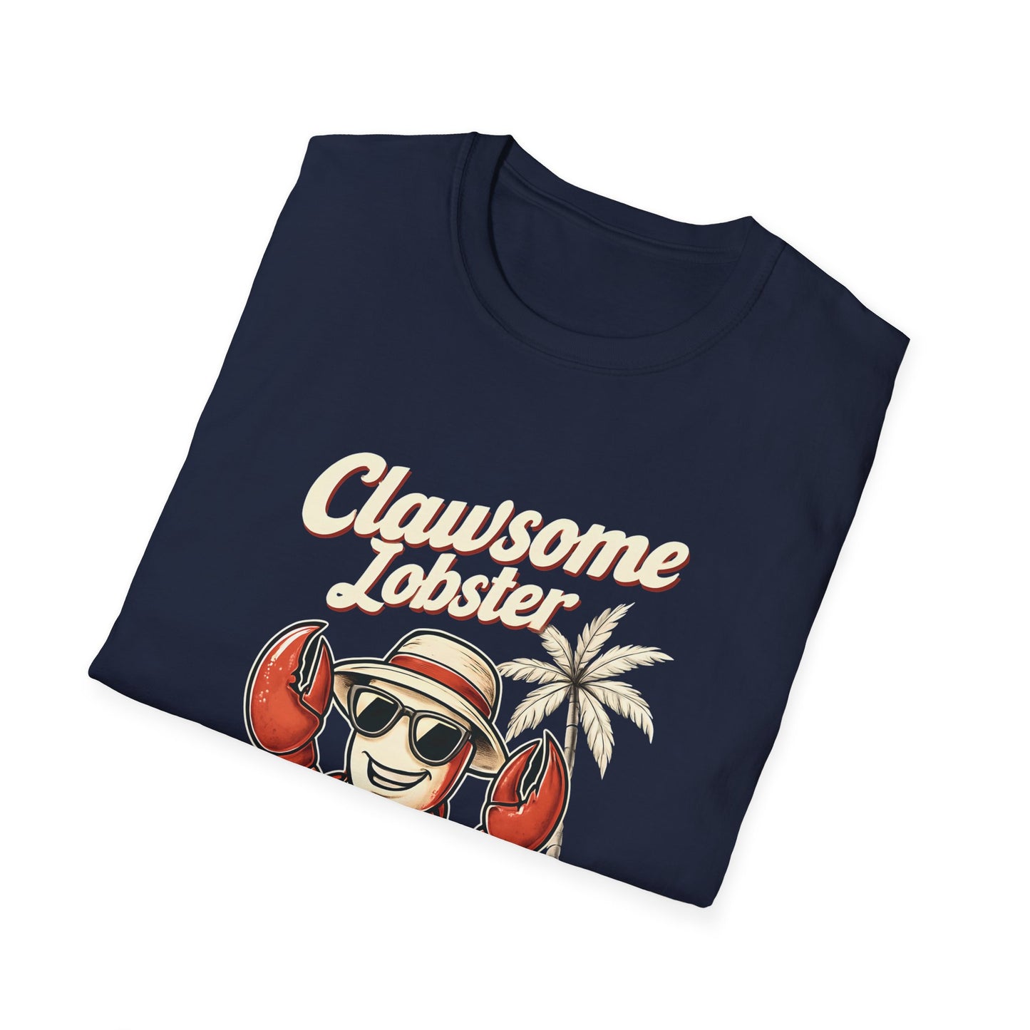 Clawsome Lobster T-Shirt - Lobster with Sunglasses Enjoying Beach Design