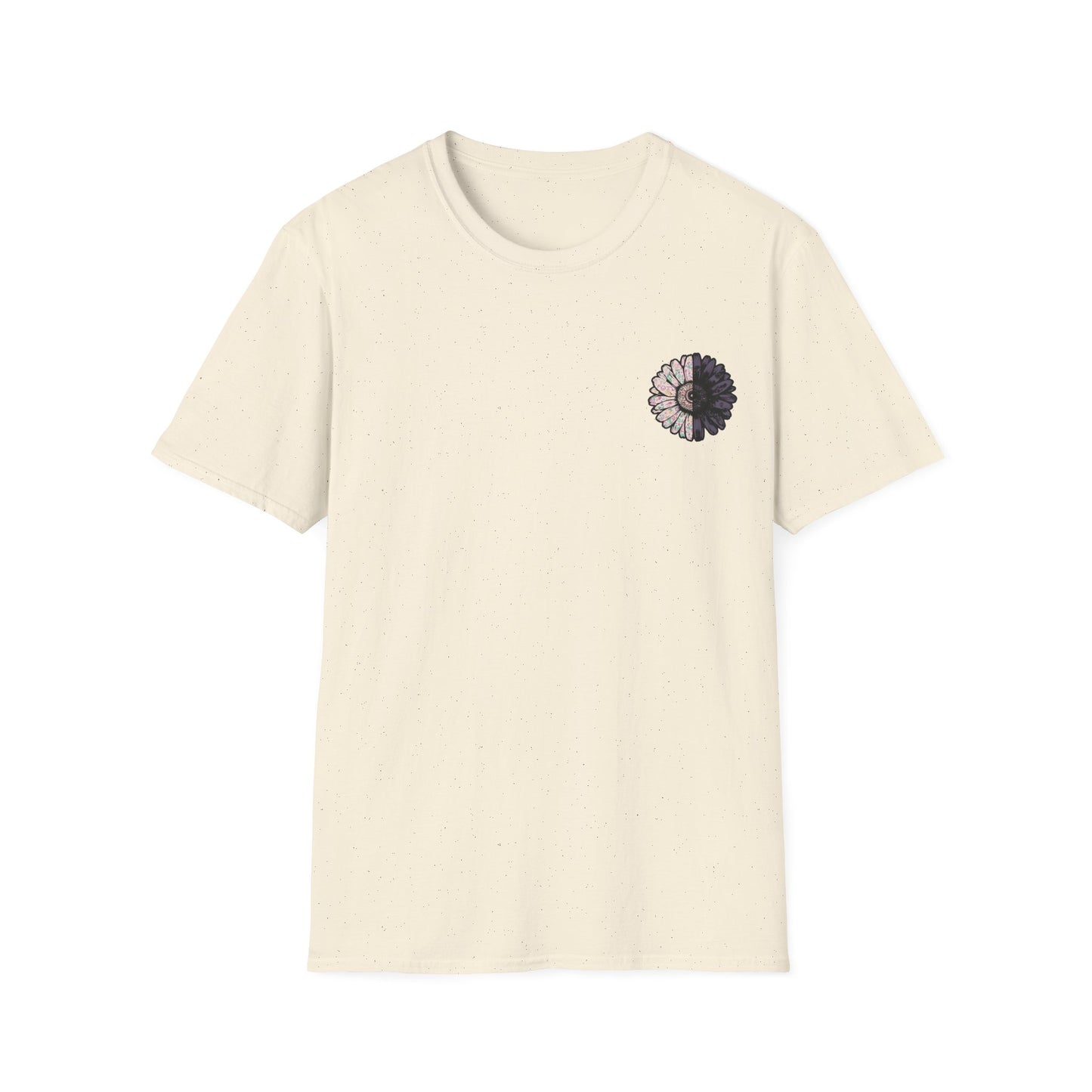 Flower Power but Make it Moody T-Shirt - Symmetrical Flower of Contrasting Designs