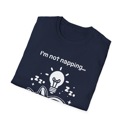 I'm Not Napping, I'm Horizontal Brainstorming - Playful Silhouette T-Shirt