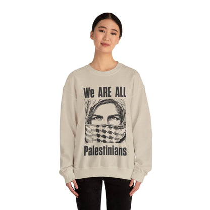 We are all Palestinians Graphic Sweatshirt mans face