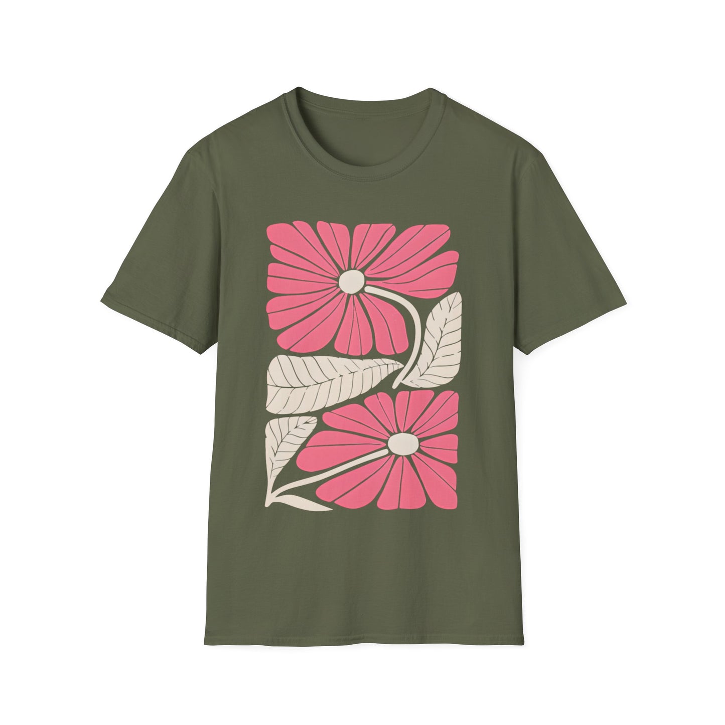 Vibrant Boho Flowers Minimalistic T-Shirt
