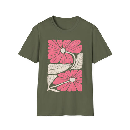 Vibrant Boho Flowers Minimalistic T-Shirt