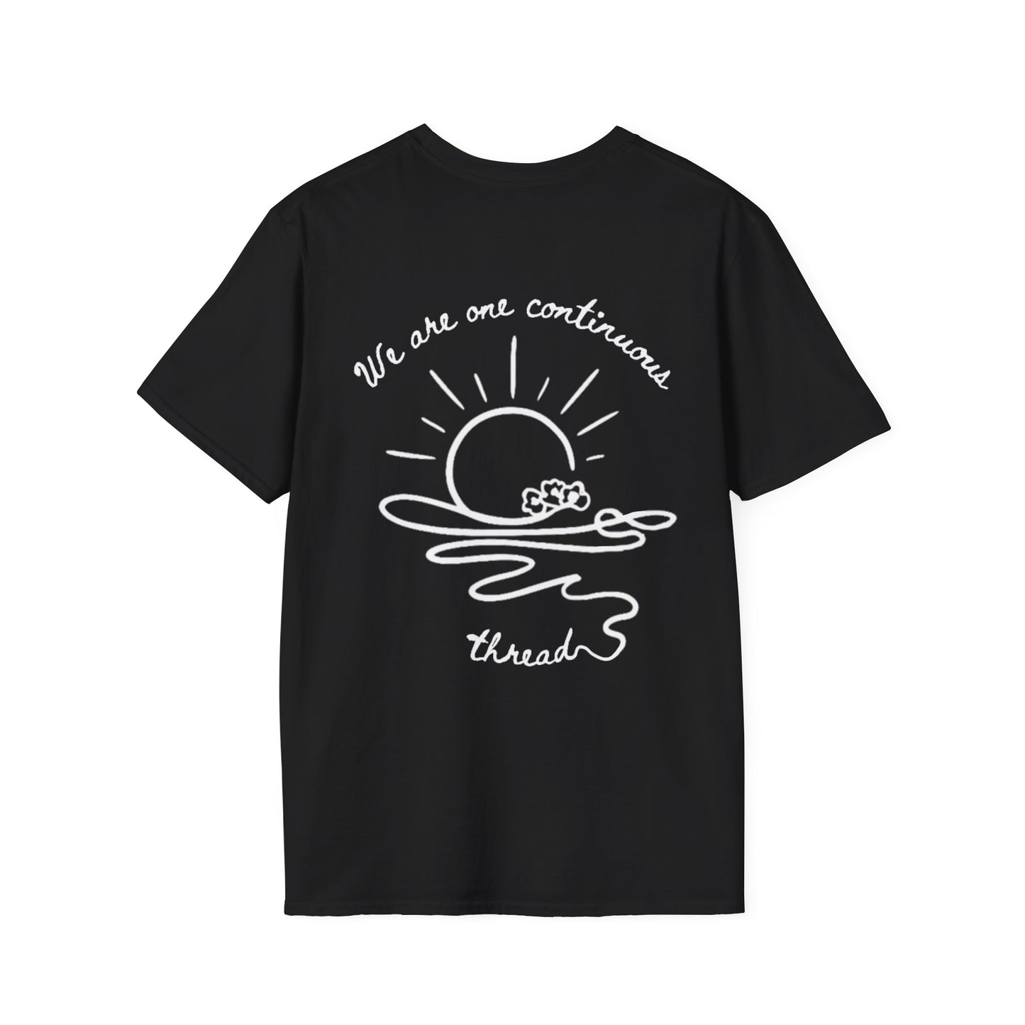 We are one continuous thread T-Shirt -  Minimalistic One-Line Sun, Water, Flowers Design