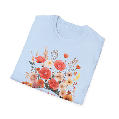 Flourish In Your Way - Watercolor Vintage Circular Floral Bouquet T-Shirt
