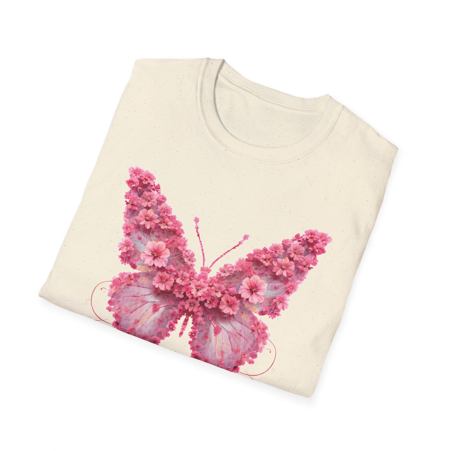 Elegant Floral Butterfly T-Shirt – Whimsical Design