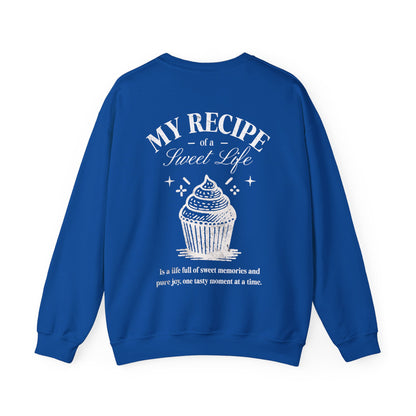 My Recipe of A Sweet Life - Monochrome Cupcake Front and Back Design Sweatshirt