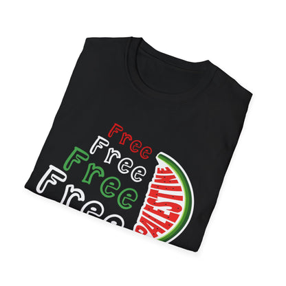 Free Palestine - Asymmetrical Typography T-Shirt
