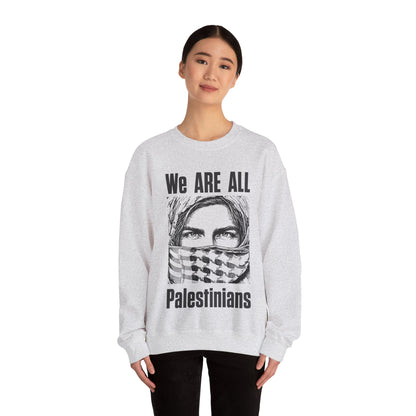 We are all Palestinians Graphic Sweatshirt mans face