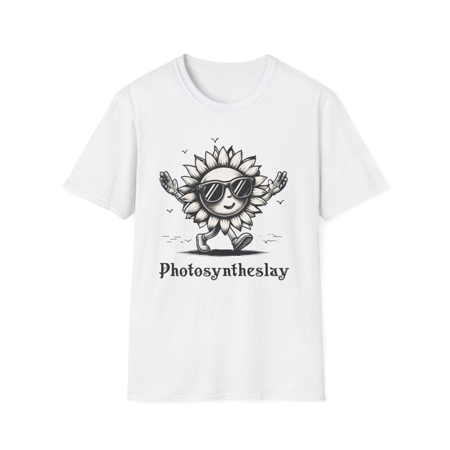 Photosyntheslay  - Playful Cartoon Sunflower with Sunglasses T-Shirt