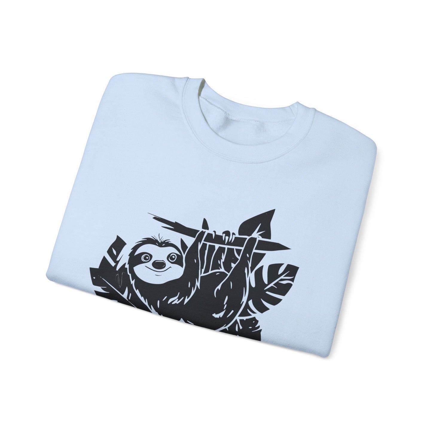 Hang In There! - Playful Minimalistic Sloth Silhouette Hanging Upside Down Sweatshirt