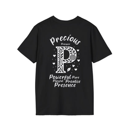Letter P Flower T-Shirt - Letters Flowers Patterns Front And Back Design
