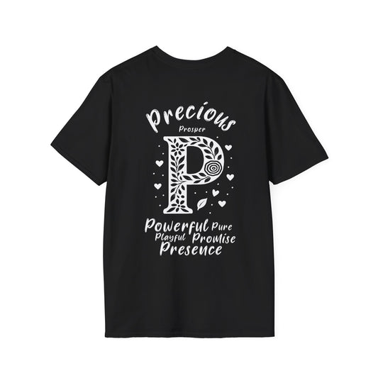 Letter P Flower T-Shirt - Letters Flowers Patterns Front And Back Design