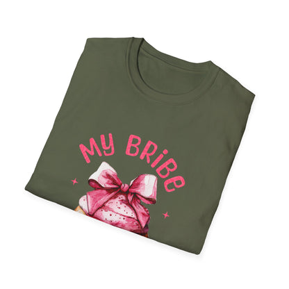 My Bribe Cupcake Makes Me Happy Inside Out -  Watercolor Pink Cupcake T-Shirt