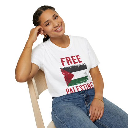 Free Palestine -  Palestine Distressed Flag T-Shirt