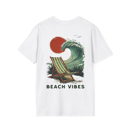 Beach Vibes -  Vintage Beach Landscape Front And Back Design T-Shirt