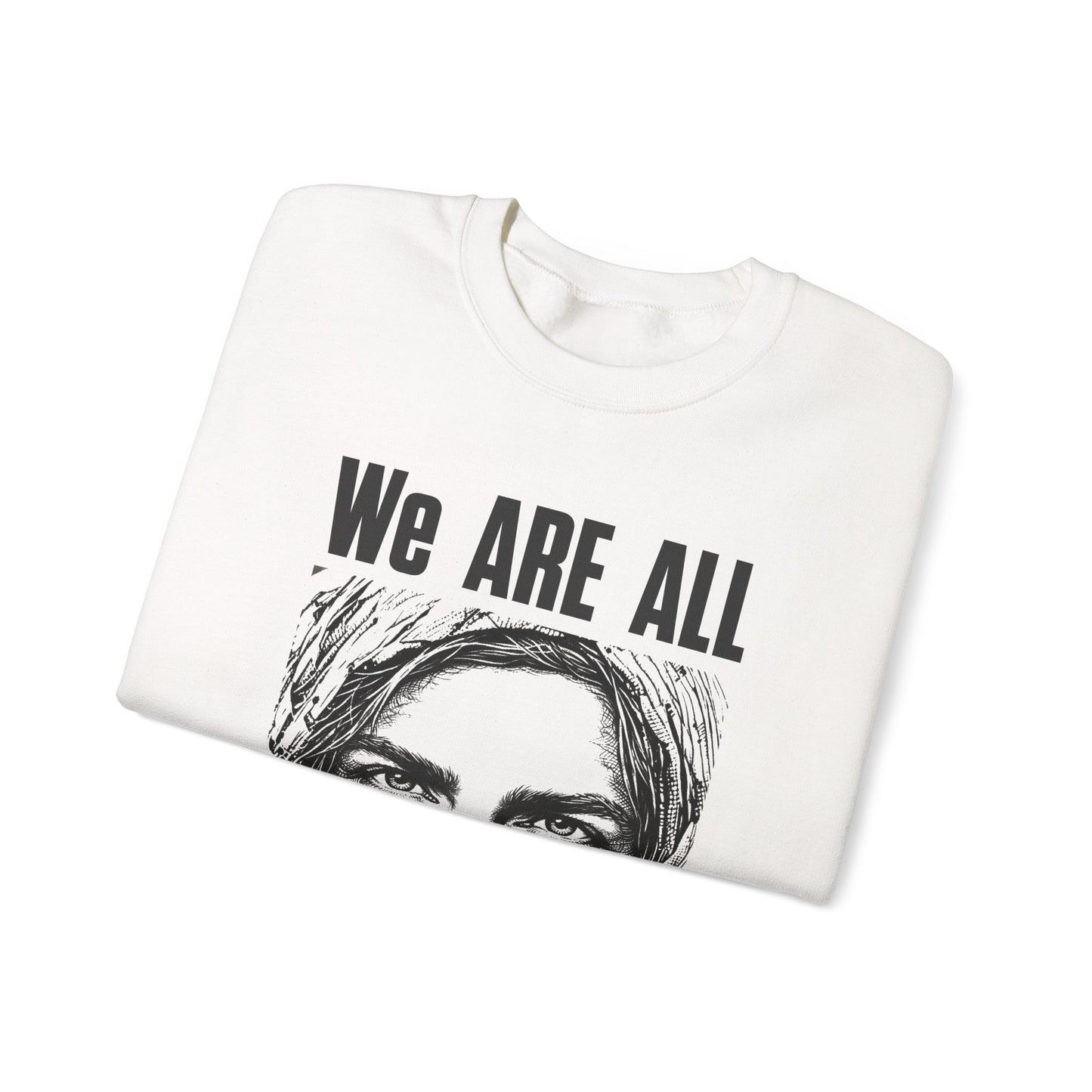We are all Palestinians Graphic Sweatshirt mans face