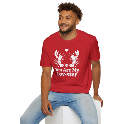 You Are My Lov-ster T-Shirt - White Cartoon of a Couple Lobsters Design