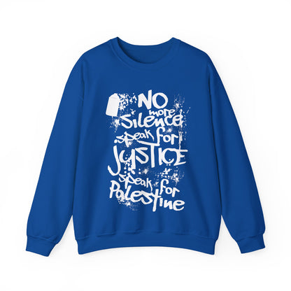 No more Silence, Speak for Injustice, Speak for Palestine - Monochrome Graffiti Sweatshirt