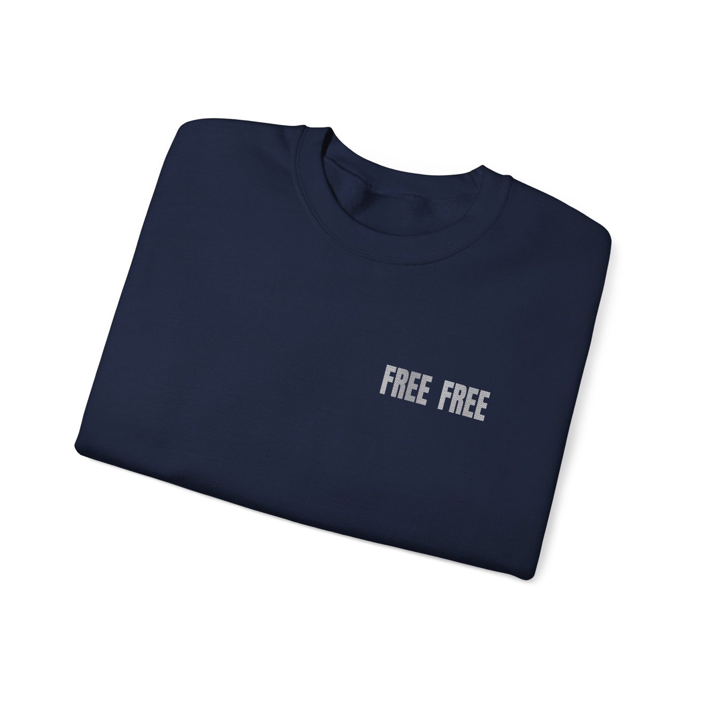 Free Free Free Palestine - Monochrome Metallic-like Style Typography  Front and Back Design Sweatshirt