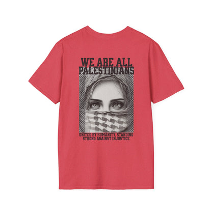 We Are All Palestinians - Front And Back Design Women's Face T-Shirt