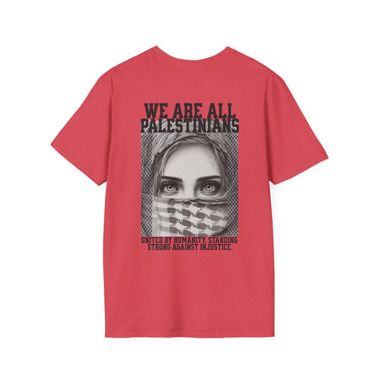 We Are All Palestinians - Front And Back Design Women's Face T-Shirt