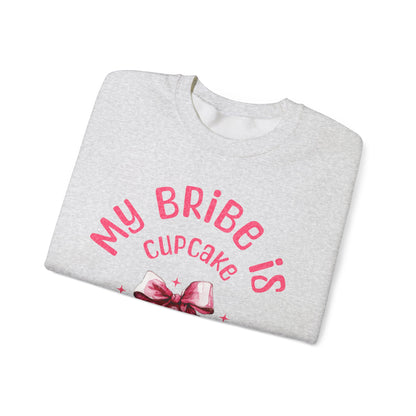My Bribe Cupcake Makes and its working -  Watercolor Pink Cupcake Sweatshirt