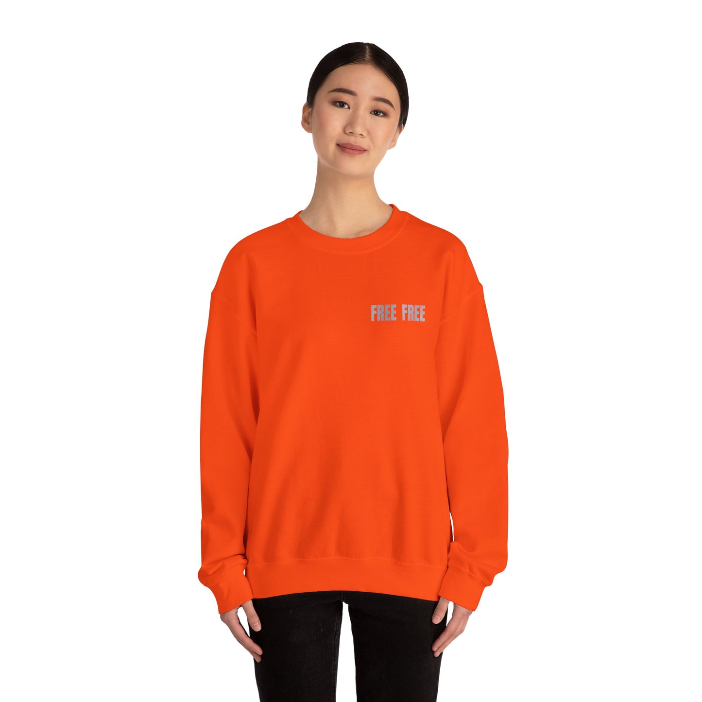 Free Free Free Palestine - Monochrome Metallic-like Style Typography  Front and Back Design Sweatshirt
