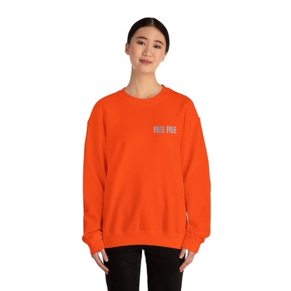 Free Free Free Palestine - Monochrome Metallic-like Style Typography  Front and Back Design Sweatshirt