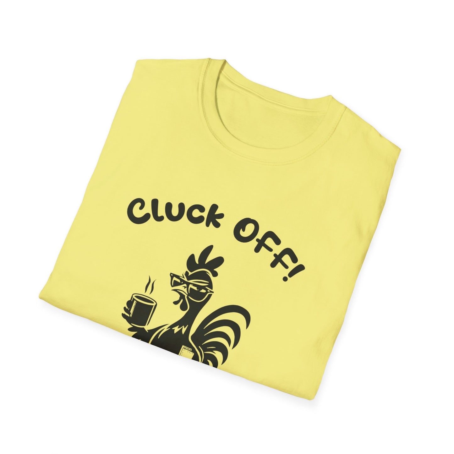 Cluck off I'm Busy - Playful Minimalistic Rooster Silhouette With Coffee And Files T-Shirt