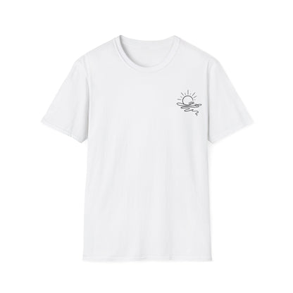 We are one continuous thread T-Shirt -  Minimalistic One-Line Sun, Water, Flowers Design