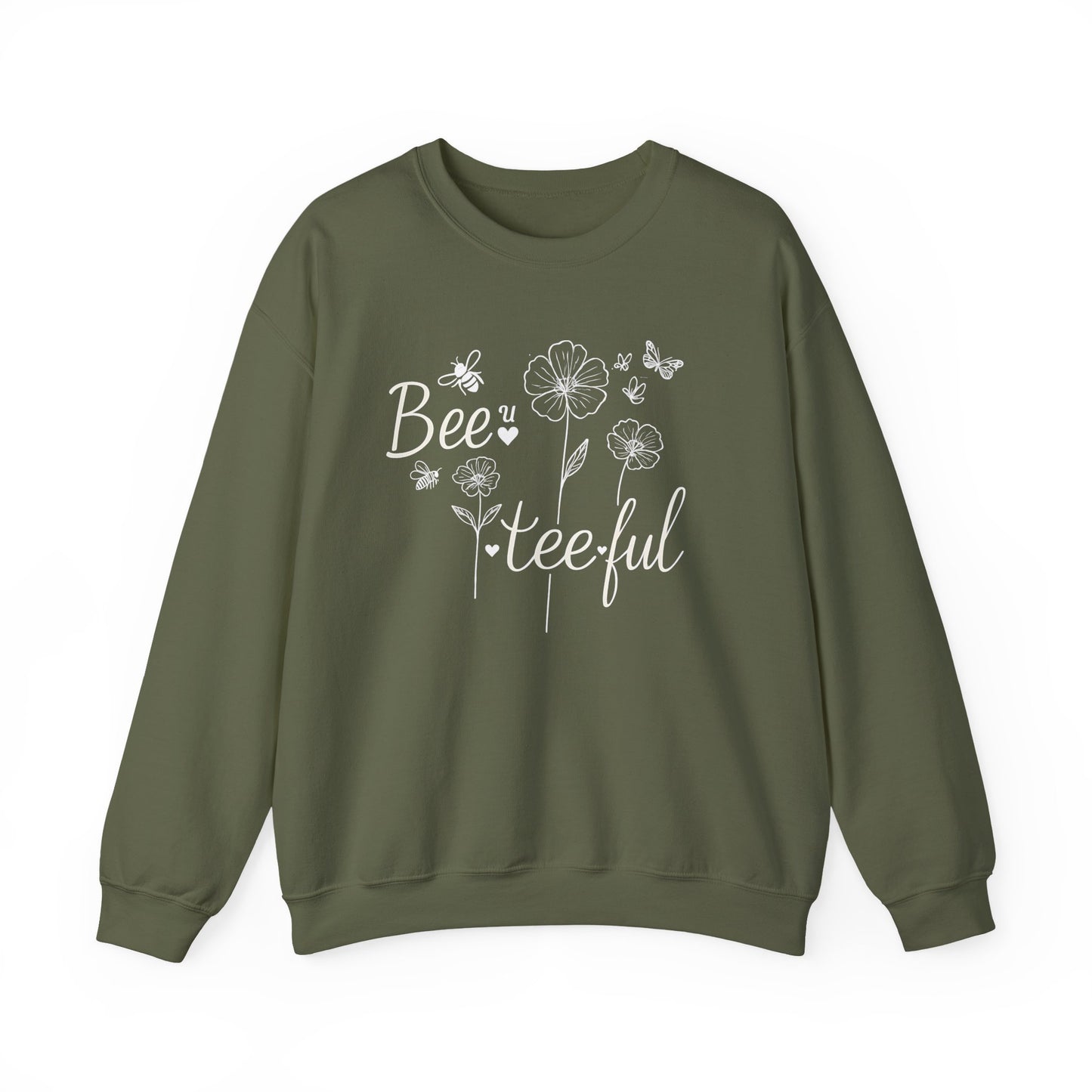 Beautiful – Whimsical Flowers, Bees & Butterflies Playful Sweatshirt